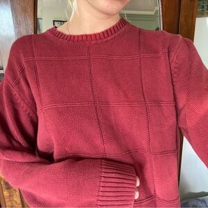 Cozy Women's Crewneck Sweater in Deep Red